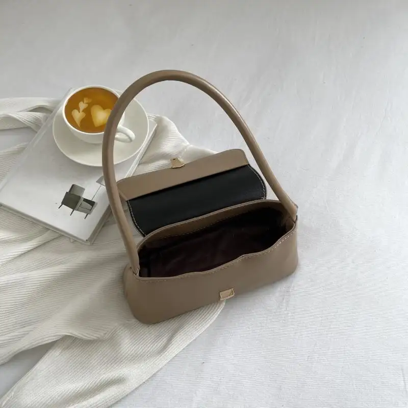 Women's Shoulder Bag Handbag Retro Underarm Bag Fashion Simple Solid Color New Hand Shoulder Bag - Image 5