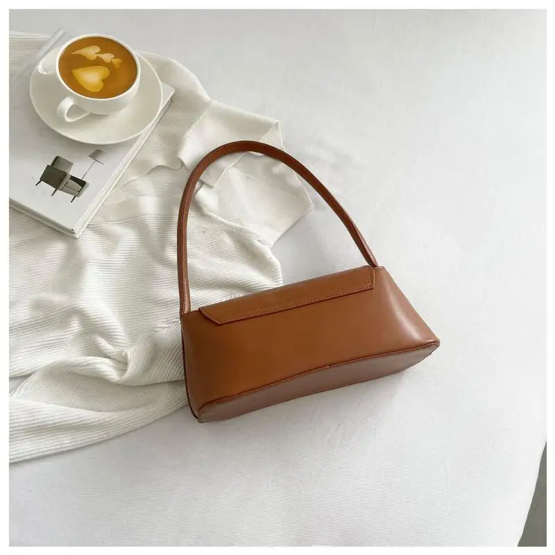 Women's Shoulder Bag Handbag Retro Underarm Bag Fashion Simple Solid Color New Hand Shoulder Bag - Image 2